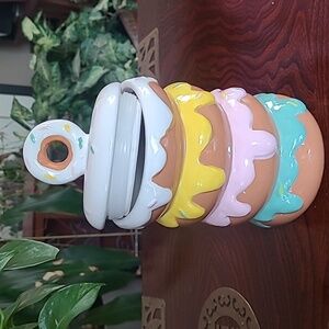 🍩Colorful Donut Stack Ceramic Jar